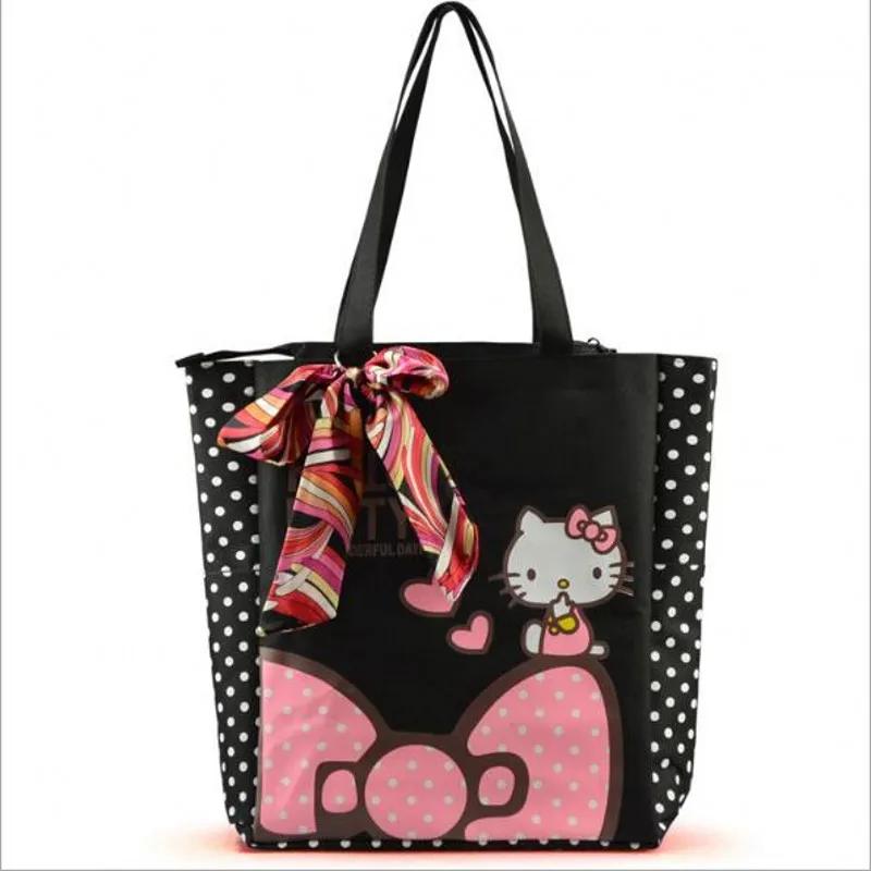 Новинка клатч Hello Kitty большая сумка через плечо для шоппинга Женская холщовая