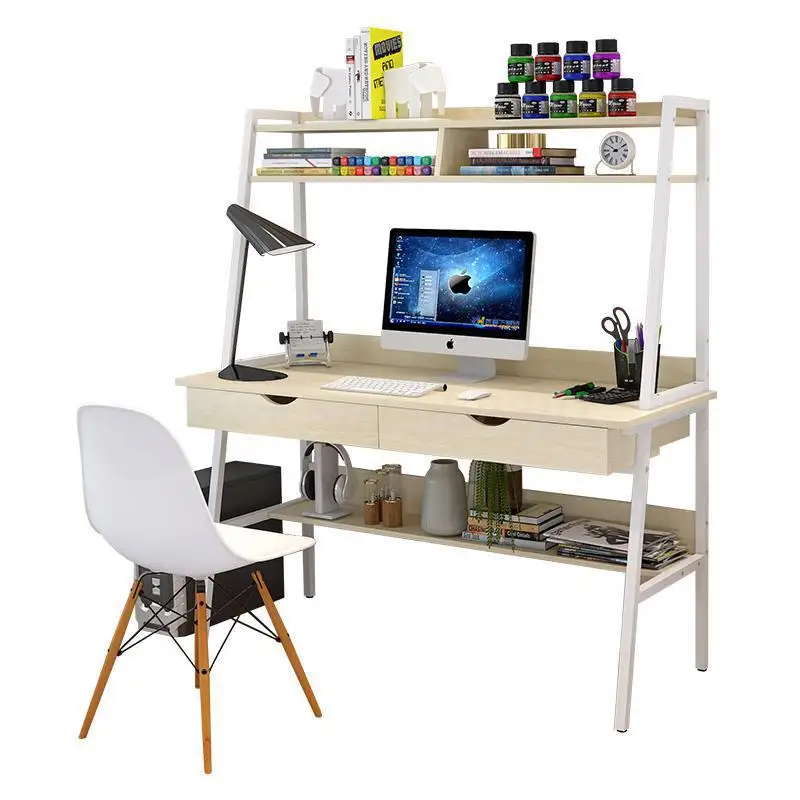 

Computer Desktop Household With Bookshelf Simple Single Student Desk Bookcase In One Simple Bedroom Desk