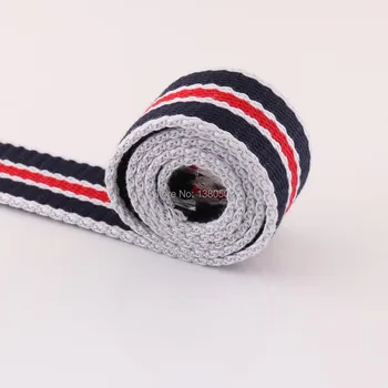 

5Yards 38mm Stripe Webbing Canvas Cotton/polyester Tape Bag Straps Belt Waistband key fobs bag garment accessories