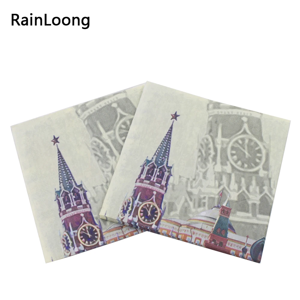 

[RainLoong] Paper Napkins With Car Architecture Party Tissue Decoupage Napkins Decoration Serviettes 33*33cm 20pcs/pack/lot