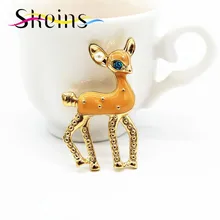 Skeins Jewelry Alloy Brooch Pins Enamel Pin Yellow Fawn Luxury Brand Brooches for Women Men Lapel Pin Costumes Animal Brooch