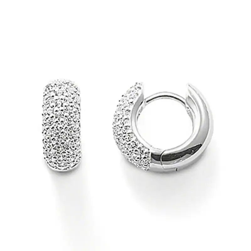 Посеребренные белые циркониевые широкие серьги-Конго креольские серьги, самые модные Гламурные ювелирные изделия душа серьги подарок для ...