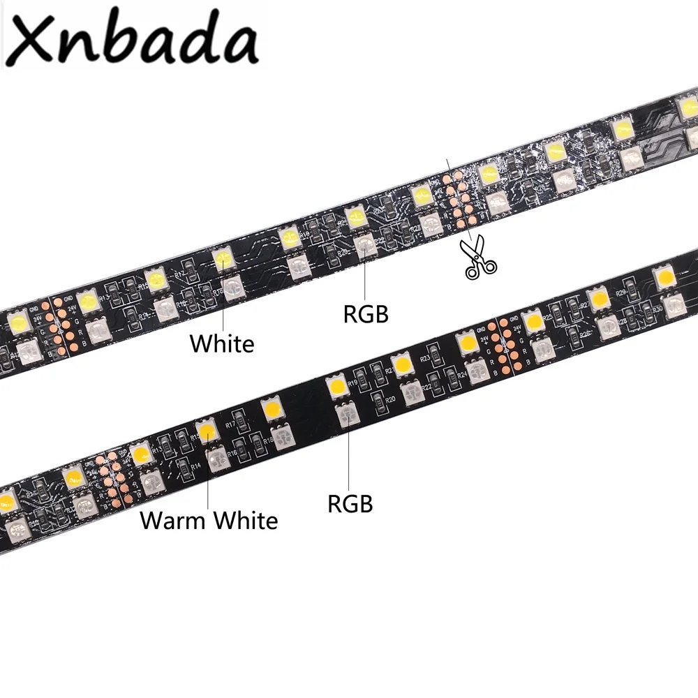 Двухрядная RGB Светодиодная лента Водонепроницаемая 5050 120 светодиодный s/m 5 м DC12V 24 в RGB RGBW RGBWW белое теплое белое светодиодное освещение Гибкая неоновая лента