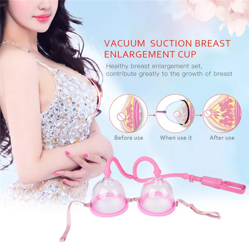 Vacuum Suction Breast Massager Women Breast Enlargement Pump Dual Vacuum Cup Twin Cups Chest Enhanc
