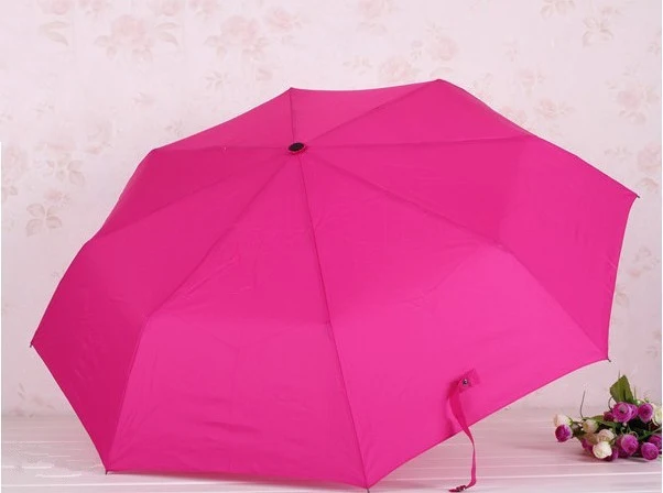 Компактные зонты для женщин и мужчин, ручные, открытые, для дождя, красные, желтые, три складывания, женские, мужские, 8 K, d55.5см, зонты, анти-УФ, мода