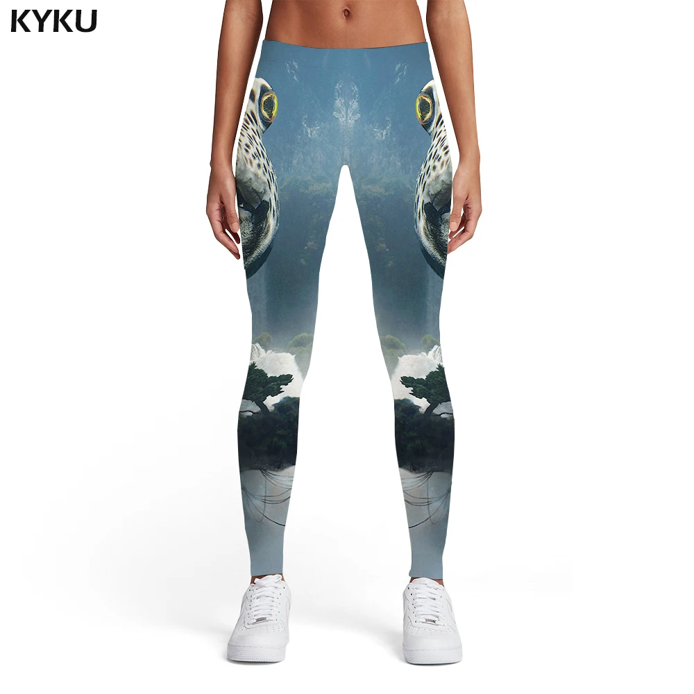 

KYKU Brand Fish Leggings Women Animal Ladies Forest Spandex Harajuku Sport Tracksuits Printed pants Womens Leggings Pants