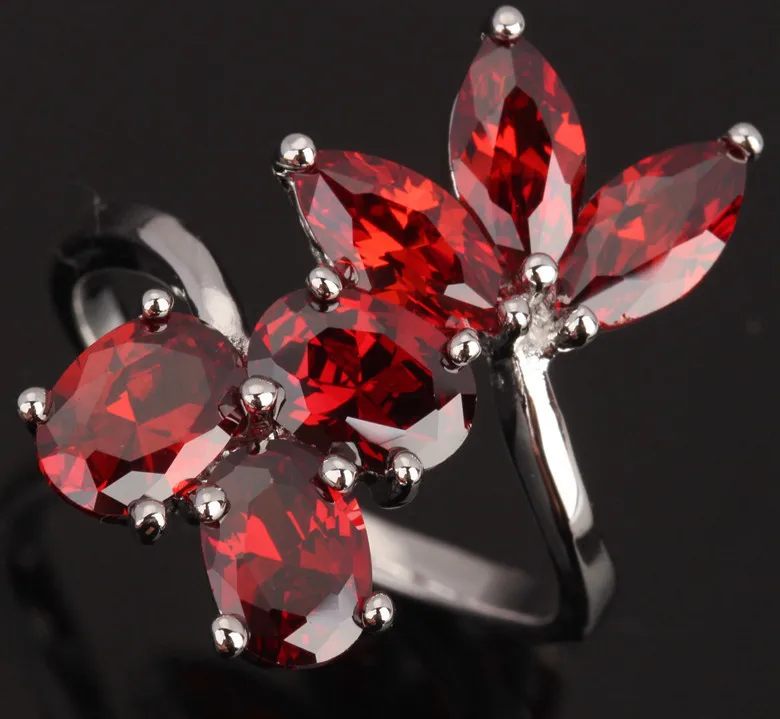 

Attended Crowd Eggform Gems Red Garnet 925 Sterling Silver Party Jewelrys Ring Size 6 / 7 / 8 / 9 S0447