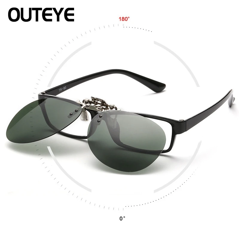 OUTEYE клип на солнцезащитные очки поляризованные солнцезащитные очки вождения ночного видения линзы флип-ап очки от УФ очки мужские женские