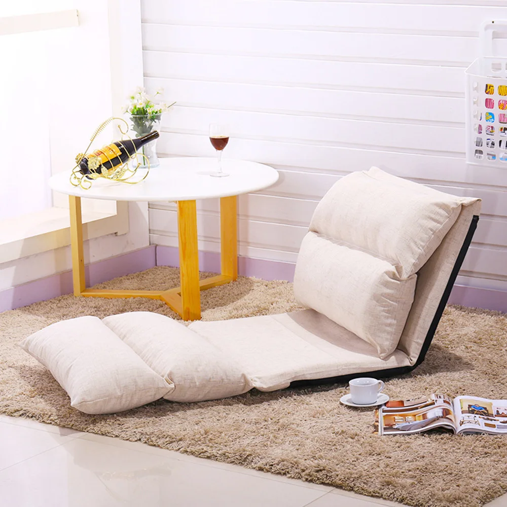 

Folding Lazy Sofa Adjustable Floor Cushion Creative Chair Seat Chaise Lounge Simple Furniture Chair Balcony Bay Window Recliner