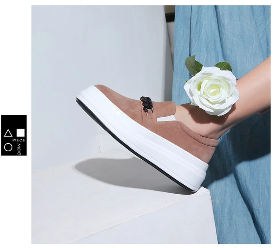 Туфли На Платформе Обувь Женская Натуральная Кожа Весна В Корейском Стиле Школьный Стиль Повседневная Обувь Больших Размеров 5 См