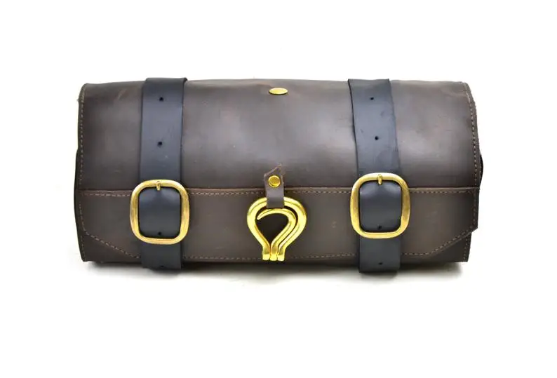 

Leather Shaving Kit - Men's Leather Toiletry Roll - Military Wet Pack Shaving Bag - Travel Bag for Shaving