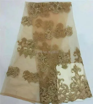 

Cheap Price Free shipping! Hot selling products Latest Dubai Lace A3A2 High Quality African Tulle french Lace Fabric In GOLD