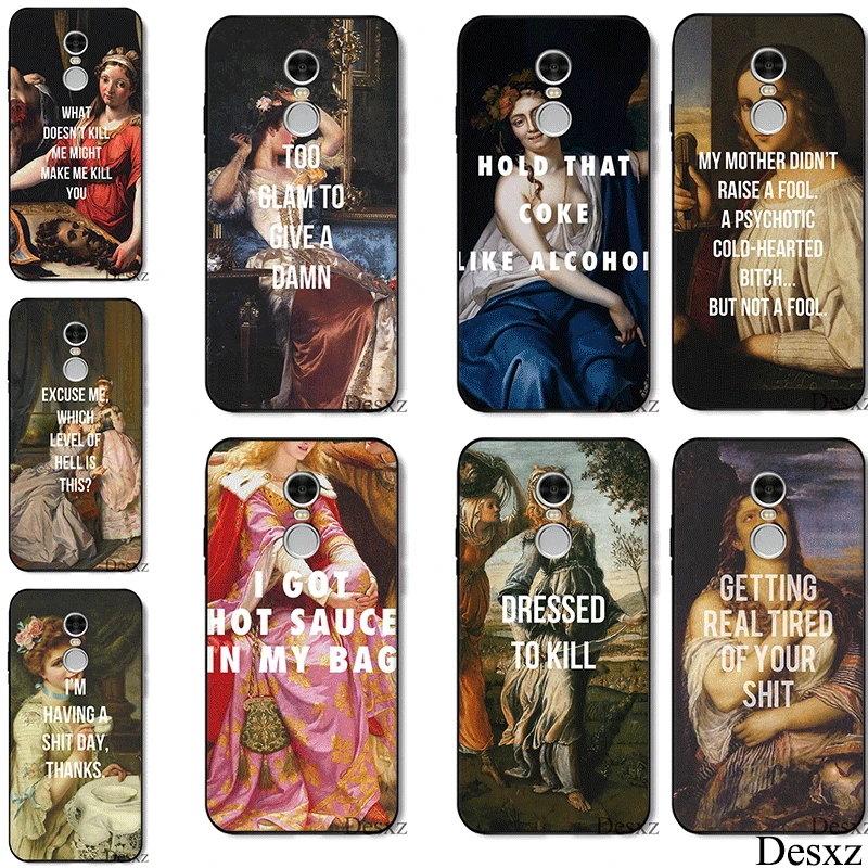 

TPU Silicone Case for Xiaomi Redmi Note 4 4X 5 6 5A Prime paintings lyrics Cover