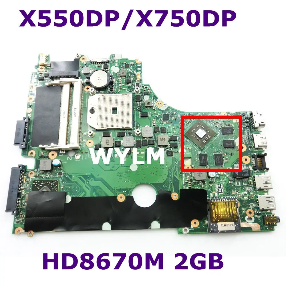X550DP HD8670M 2GB VRAM Mainboard REV2.0 For ASUS X550DP X750DP X550