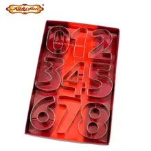 Kuki-fun 9 шт./компл. большой Размеры номер для нарезки печенья в виде Нержавеющая сталь печенья Резак Fondant(сахарная) для приготовления печенья инструменты для украшения торта