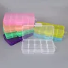 Caja de almacenamiento de plástico transparente ajustable, 10 rejillas de colores para herramientas de costura de pequeño componente, organizador de botones de cuentas ► Foto 1/6