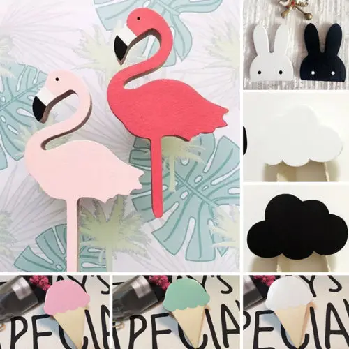

Fashion 1Pcs Cute Cloud ShapeWood Storage Hooks Wall Hangers Rails Holders Organizer Kids Room Hanging Decor Container Organizer