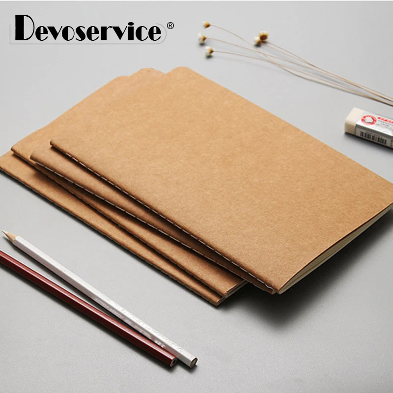 1 Pcs Simple Style Notebook Paper Kraft Paper Notepad Journals Kraft Notebook Stationery Office