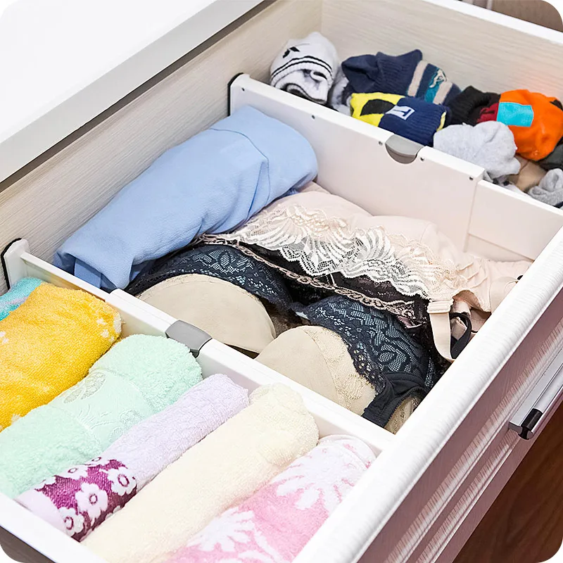 

Adjustable Length Drawer Wardrobe Divider Board Wardrobe Partition Board Free Combination Underwear Box Telescopic barrier