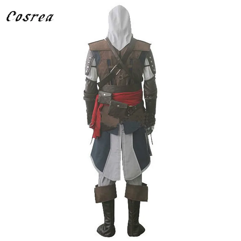 Cosrea костюм ассасина Эдварда Крид черный флаг Kenway Косплей Костюм ...