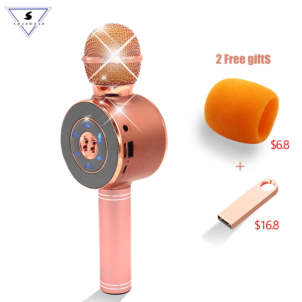 Smarwear wireless karaoke microphone microphone for computer smart phone Andriod ios bluetooth microphone karaoke pk ws858 Smarwear wireless karaoke microphone microphone for computer smart phone Andriod ios bluetooth microphone karaoke pk ws858