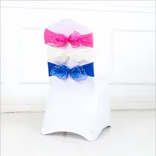 Marious бренд большая скидка эластичное кресло бант свадебное Сетчатое украшение стула крепежная створка стула