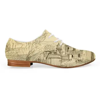 

Personalized Synthetic Leisure Leather Men Lace-up Shoes Abstract Painting Art Print Oxfords Designer Shoes Man Platform Shoes