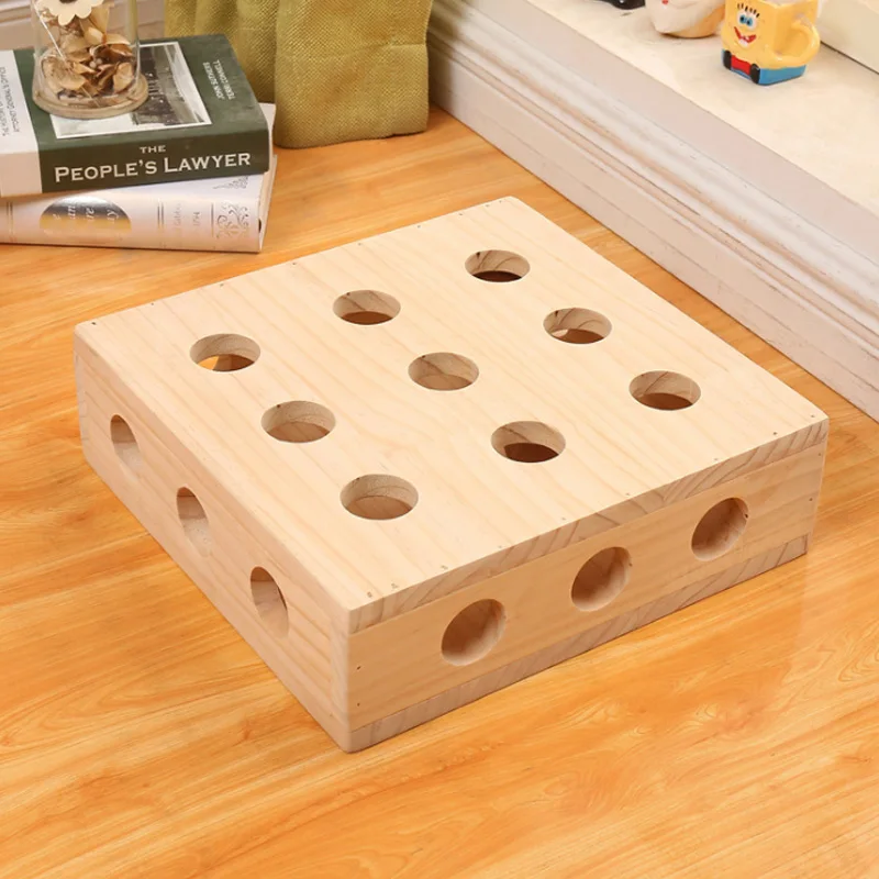 

Cats Toy Puzzle Box Wooden Eco-friendly Multifunctional Pets Peek Play Toys Box GHS99