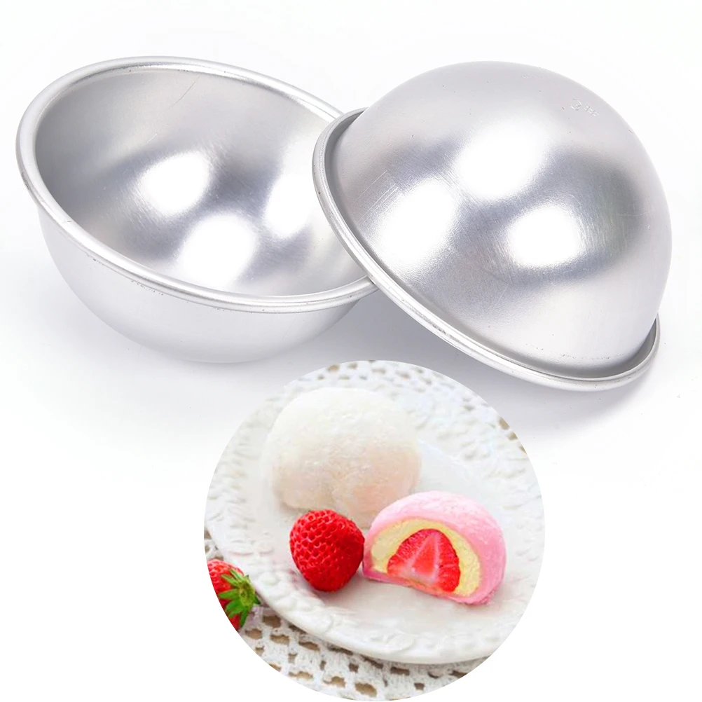 

2 Pcs 4.5/ 5.5/6.5cm Half Round 3D Bath Bomb Mold Cake Mold DIY Bathing Tool Aluminum Alloy Ball Sphere Baking Pastry Mould