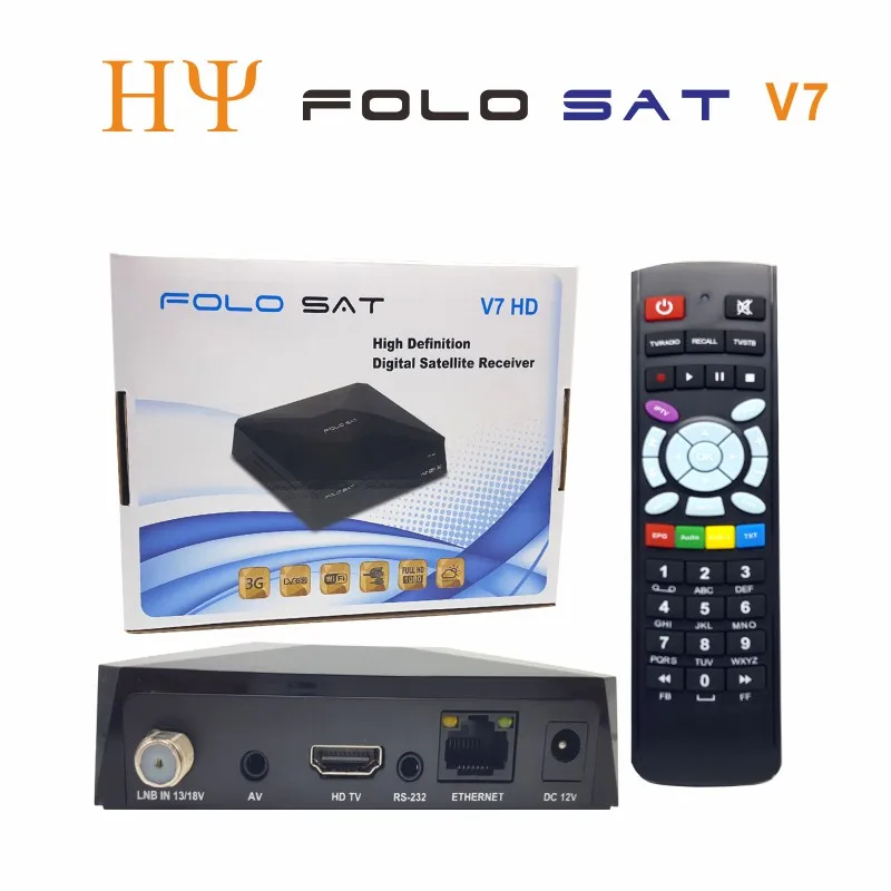 20 шт./лот [натуральная] folosat V7 HD DVB S2 MPEG4 спутниковый ТВ приемник Поддержка ключ powervu