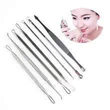 Яркий гламурный 7 шт./компл. удаления угрей из нержавеющей стали удалитель акне набор пинцетов Удаление прыщей очищающие инструменты для красоты