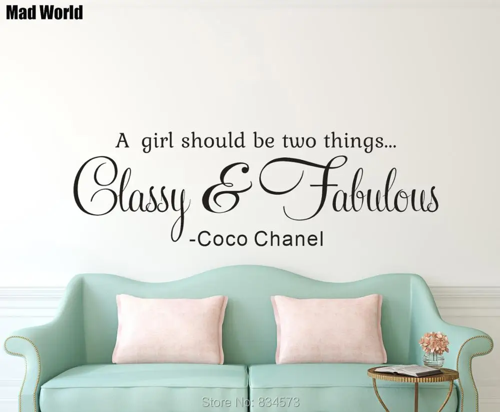 A Girl Should Be Classy and Fabulous Quote Wall Art Stickers Wall