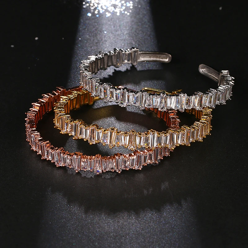 Регулируемые Квадратные браслеты из меди с фианитами|bangle adjustable|zirconia banglebracelet for
