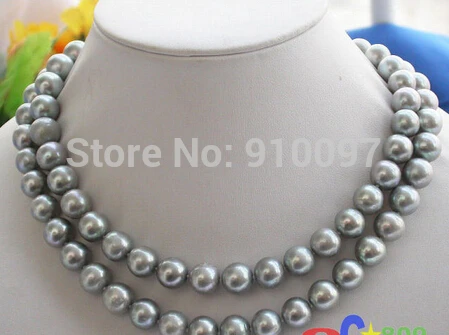 

LHX54143>>>>HUGE REAL 32" 12mm ROUND TAHITIAN GRAY PEARL NECKLACE MABE
