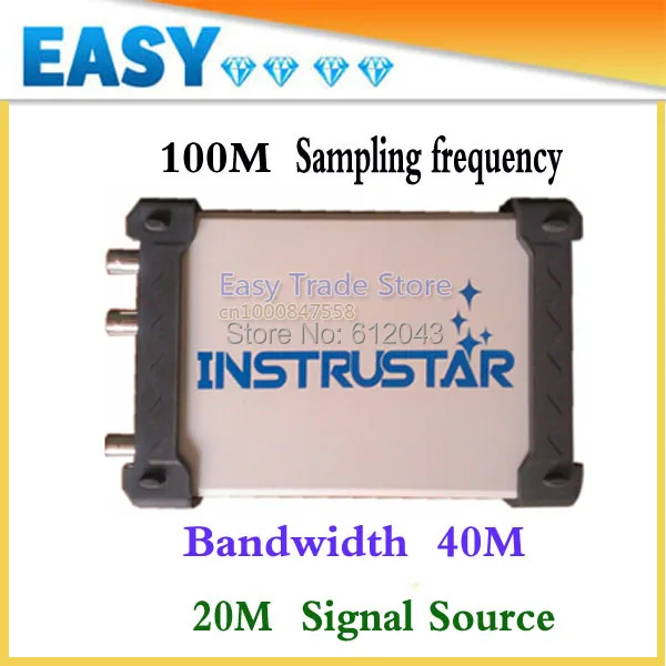 PC Based USB Oscilloscope 2Channels 40MHz 100MSa/s Function Signal
