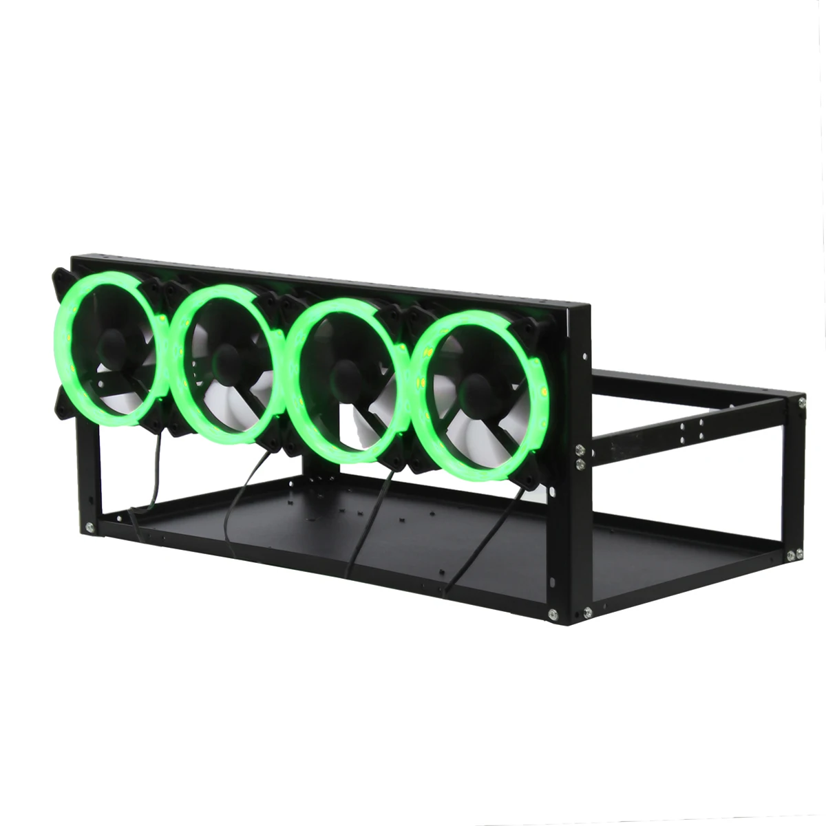 

6 GPU 4 Fans Open Air Frame Mining Rig Aluminum Stackable Case Mining Machine Frame