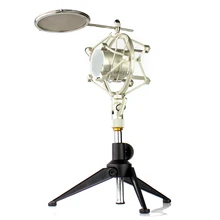 Металлический штатив настольная подставка амортизатор конденсаторный микрофон паук изоляционный Щит держатель микрофона ветер экран Поп фильтр ShockMount