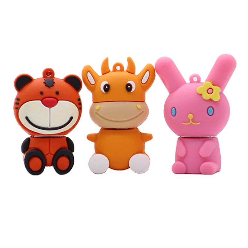 Pendrive cartoon Rabbit/Tiger/Cattle usb flash drive 4GB 8GB 16GB 32GB 64G memory stick u disk creative gift pen drive usb stick Pendrive cartoon Rabbit/Tiger/Cattle usb flash drive 4GB 8GB 16GB 32GB 64G memory stick u disk creative gift pen drive usb stick