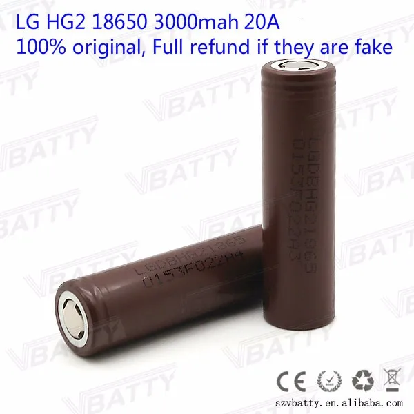 Новая шоколадная батарея 20amp 18650 3000mah Оригинальная батарея 18650 для LG HG 1 шт./лот