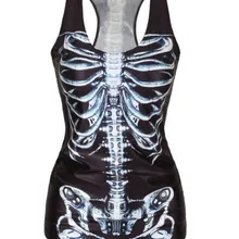 Женская майка с принтом скелета, бесшовное для тренировки, летняя аэробика, эластичная майка, топ из мягкого волокна хип-хоп