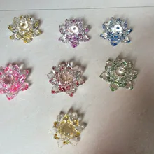 shipping12pcs в партии смешивать и сочетать 7 цветов качество 60 мм мини Кристальный цветок лотоса для украшения стола