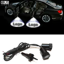 JURUS 2Pcs 12V Led Car Door Lighting Welcome Light Logo Auto Laser Projector For Lada For Opel For Nissan Logo Lamp Most Cars