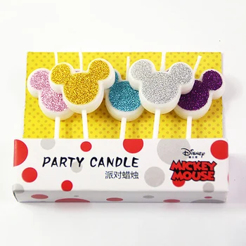 

Bling Minnie Mouse Candles Kids Birthday Party Decoration Party Candles Cupcake Topper Party Supplies 5pcs/set