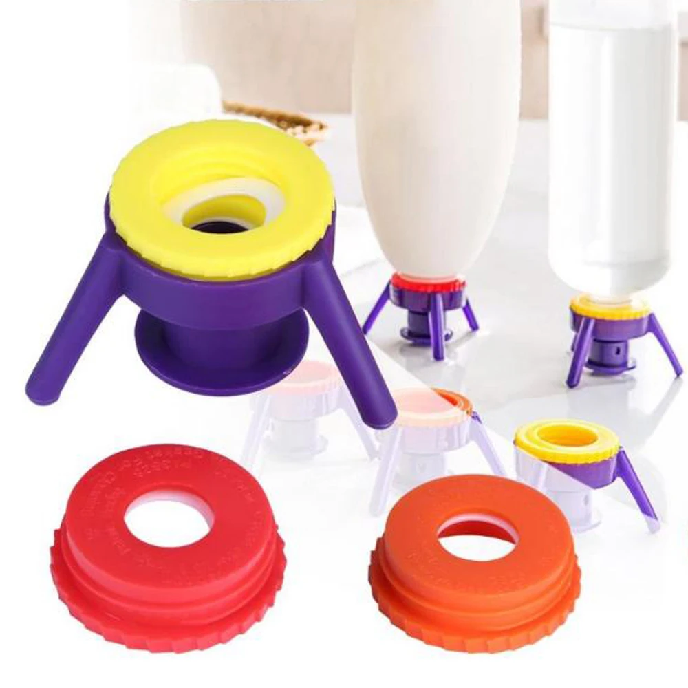 

6Pcs Bottle Cap Stand Kit Plastic Bottle Holder Useful Shampoo Bracket Leak Proof Cover Flip it Inverted Caps Sets
