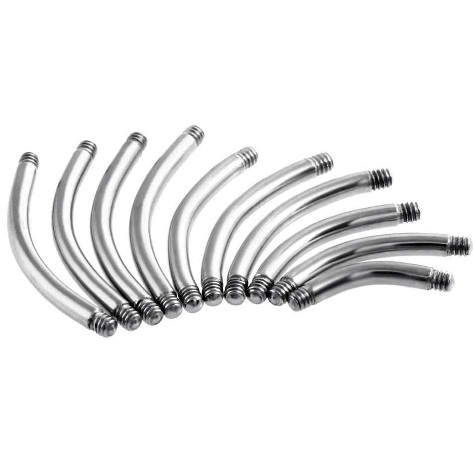 50pcs/lot 14G 16G G23 Solid Titanium Navel Ring Eyebrow Bar - Post Accessories Piercing Jewelry -Post Lengths 6mm-16mm
