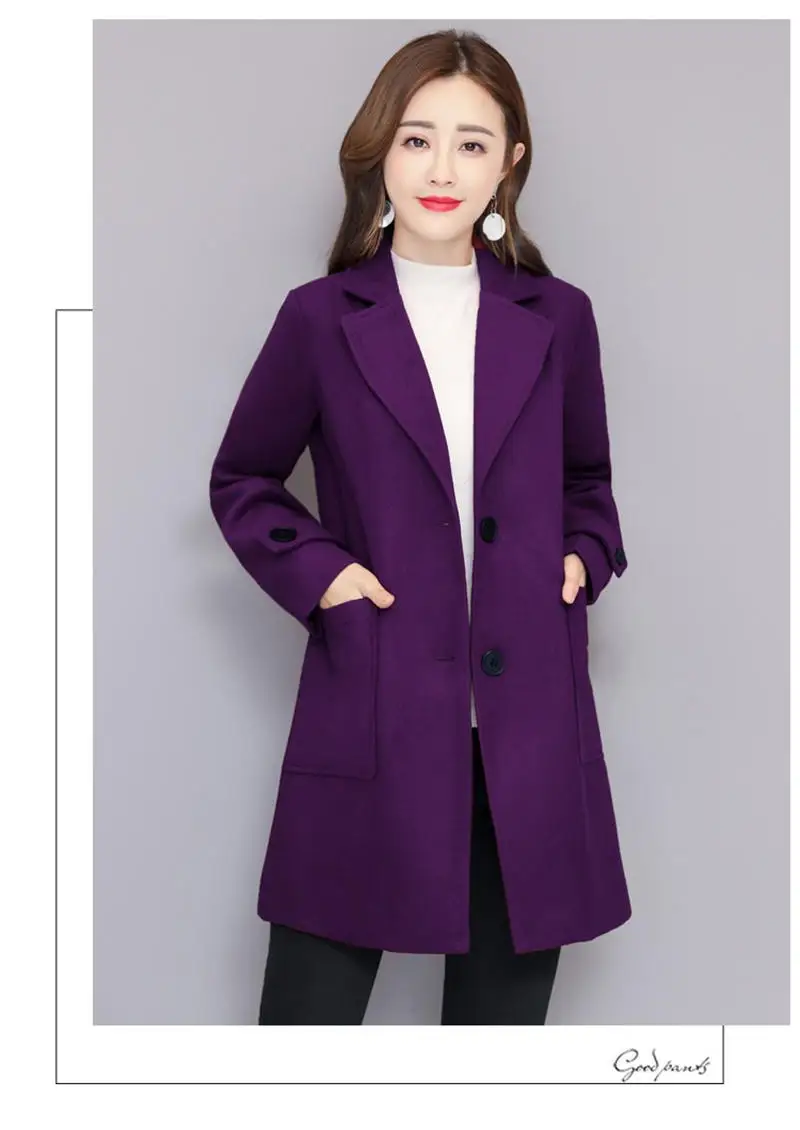 Модная женская одежда размера плюс, осенняя Зимняя шерстяная куртка, пальто, элегантное женское Шерстяное Пальто, Женское пальто A1737
