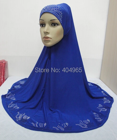 H813 новейший большой размер мусульманский хиджаб со стразами, быстрая, разные цвета