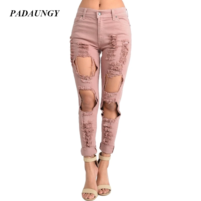 black torn pants