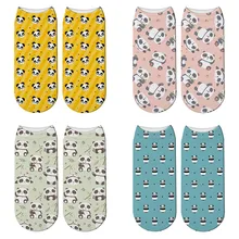 Горячая Распродажа, милые носки с расцветкой «панда», веселая 3D-печать, носки для женщин, Harajuku, Panda, длина по щиколотку, хлопок, мягкие, повседневные носки