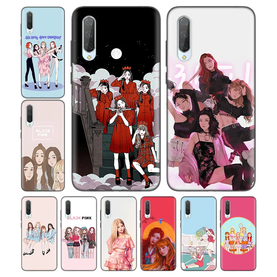

Silicone Case For Xiaomi Redmi Note 7 7A 7S 6 6A 5 K20 Mi A1 A2 8 9T CC9 CC9E Lite Pro F1 Cover BLACKPINK Kpop Anime Phone Bags